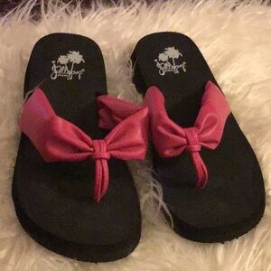 Jellypop Pink and Black Sandals